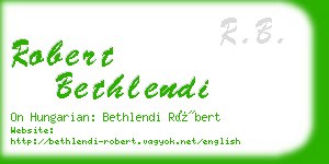 robert bethlendi business card